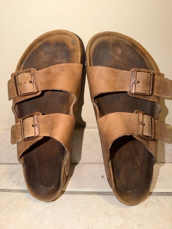 Birkenstock Arizona Tabacco Brown Oiled Leather Sandals EU 43 US MEN 10